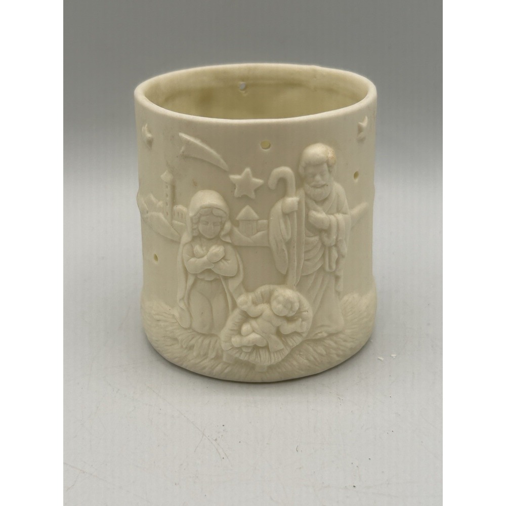 Vintage Summit Collection Nativity Scene Votive Candle Holder 3.25"